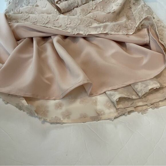 Lace & Mesh Sheer Blush Embroidered Floral Boho Cottage Dress NWOT Size M - Picture 8 of 13